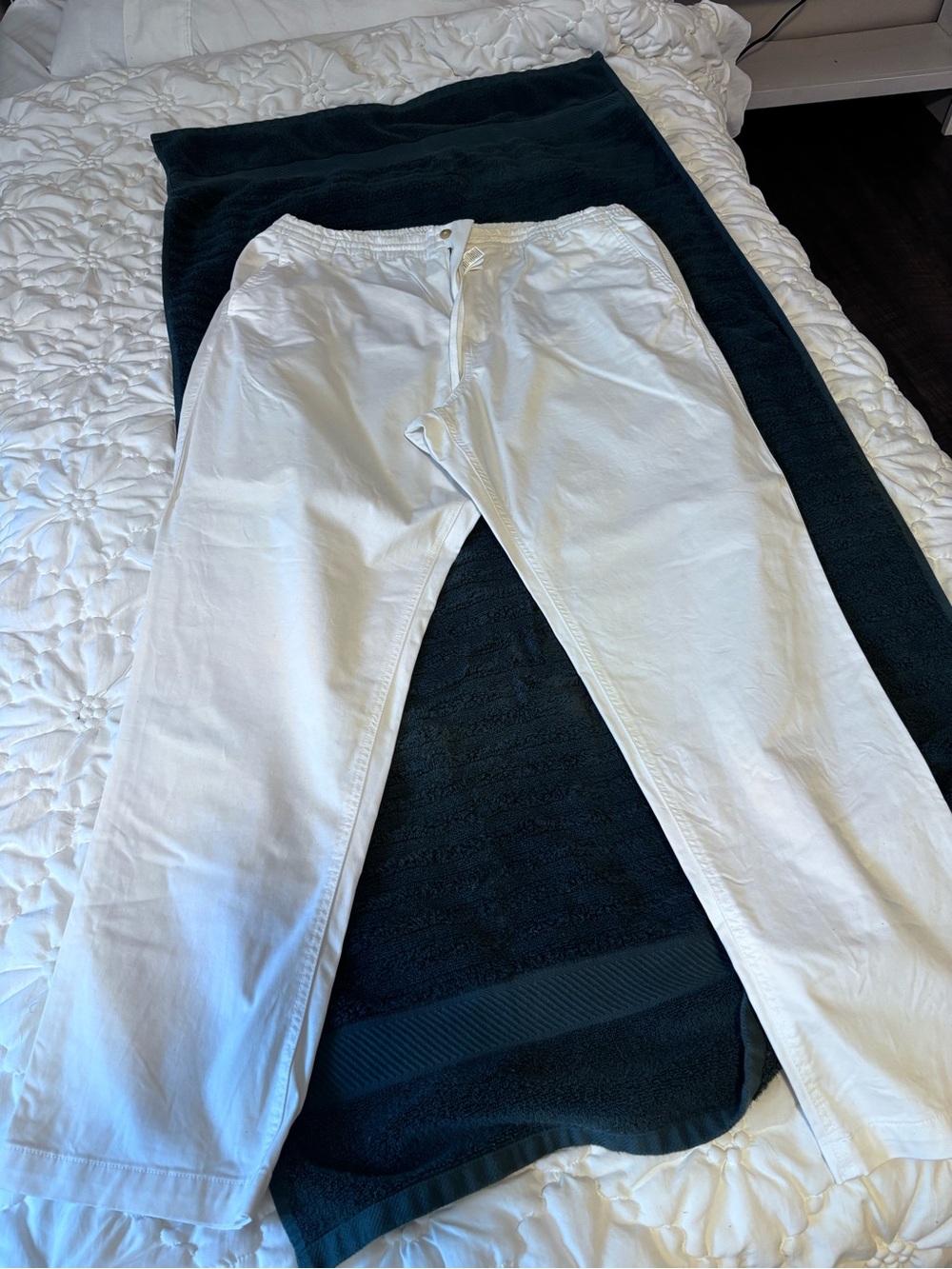 Ralph Lauren White Drawstring Chinos